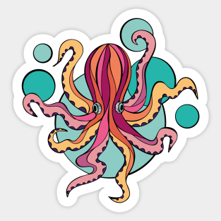 Pink Octopus Sticker